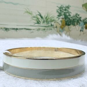 Chic White Gray and Gold Bangle Bracelet